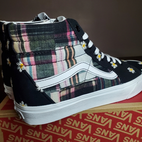Vans Sk8-Hi Floral Plaid Patchwork Women Size 10, Men Size 8.5 - Picture 5 of 11